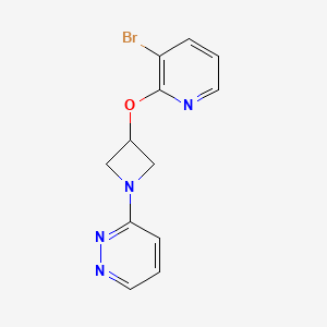 molecular formula C12H11BrN4O B13878997 3-[3-(3-Bromopyridin-2-yl)oxyazetidin-1-yl]pyridazine 