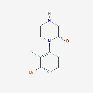 molecular formula C11H13BrN2O B13879005 1-(3-Bromo-2-methylphenyl)-2-piperazinone 