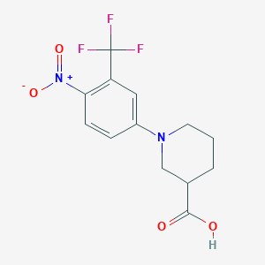 B1387901 1-[4-Nitro-3-(trifluoromethyl)phenyl]piperidine-3-carboxylic acid CAS No. 942474-46-6