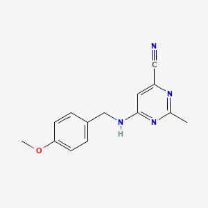 6-[(4-Methoxyphenyl)methylamino]-2-methylpyrimidine-4-carbonitrile