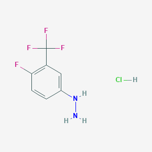 molecular formula C7H7ClF4N2 B1387903 4-Fluoro-3-(trifluoromethyl)phenylhydrazine hydrochloride CAS No. 502496-22-2