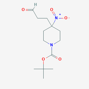 molecular formula C13H22N2O5 B13879055 Tert-butyl 4-nitro-4-(3-oxopropyl)piperidine-1-carboxylate 