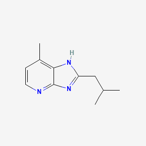 molecular formula C11H15N3 B13879109 7-methyl-2-(2-methylpropyl)-3H-Imidazo[4,5-b]pyridine CAS No. 133240-17-2