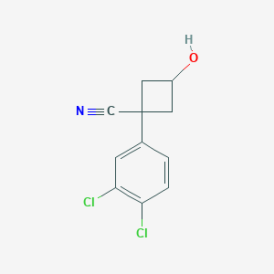 molecular formula C11H9Cl2NO B13879120 1-(3,4-Dichlorophenyl)-3-hydroxycyclobutanecarbonitrile 