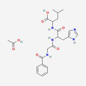 molecular formula C23H31N5O7 B13879145 Bz-Gly-DL-His-DL-Leu-OH.CH3CO2H 