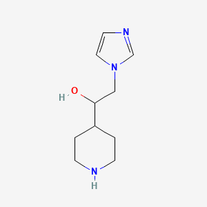 molecular formula C10H17N3O B13879146 2-Imidazol-1-yl-1-piperidin-4-ylethanol 