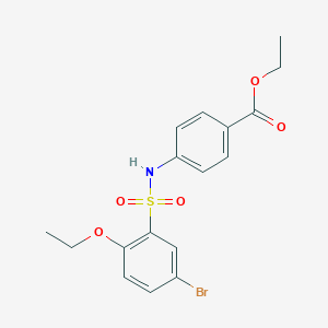 molecular formula C17H18BrNO5S B13879170 Ethyl 4-[(5-bromo-2-ethoxyphenyl)sulfonylamino]benzoate 