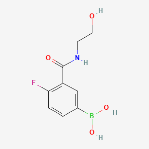 molecular formula C9H11BFNO4 B1387921 (4-Fluoro-3-((2-hydroxyethyl)carbamoyl)phenyl)boronic acid CAS No. 874219-25-7