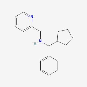 molecular formula C18H22N2 B13879210 1-cyclopentyl-1-phenyl-N-(pyridin-2-ylmethyl)methanamine 