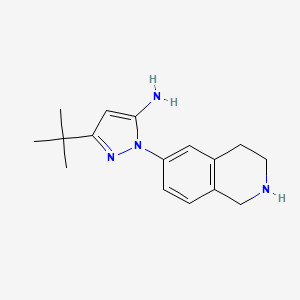 molecular formula C16H22N4 B13879223 3-t-butyl-1-(1,2,3,4-tetrahydroisoquinolin-6-yl)-1H-pyrazol-5-amine 