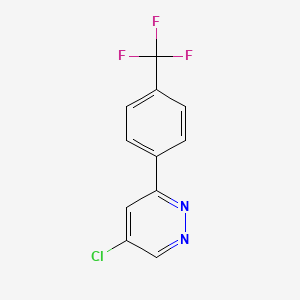 molecular formula C11H6ClF3N2 B13879229 Pyridazine, 5-chloro-3-[4-(trifluoromethyl)phenyl]- 