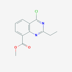 molecular formula C12H11ClN2O2 B13879242 Methyl 4-chloro-2-ethylquinazoline-8-carboxylate 