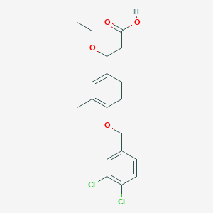 molecular formula C19H20Cl2O4 B13879261 3-[4-[(3,4-Dichlorophenyl)methoxy]-3-methylphenyl]-3-ethoxypropanoic acid 