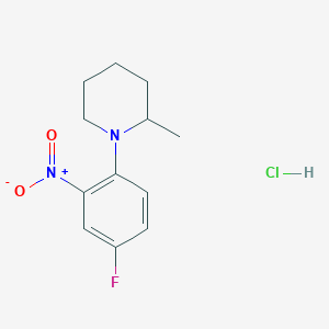 molecular formula C12H16ClFN2O2 B1387927 1-(4-Fluoro-2-nitrophenyl)-2-methylpiperidine hydrochloride CAS No. 1185302-60-6