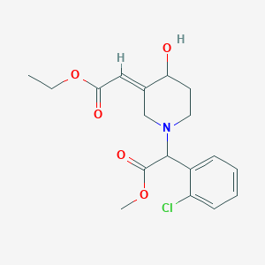 molecular formula C18H22ClNO5 B138793 Methyl (2-chlorophenyl)[(3E)-3-(2-ethoxy-2-oxoethylidene)-4-hydroxypiperidin-1-yl]acetate CAS No. 204205-19-6