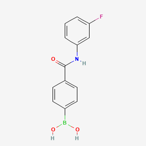 molecular formula C13H11BFNO3 B1387930 (4-((3-Fluorophenyl)carbamoyl)phenyl)boronic acid CAS No. 874288-05-8