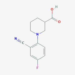 1-(2-Cyano-4-fluorophenyl)piperidine-3-carboxylic acid
