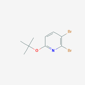 molecular formula C9H11Br2NO B13879324 2,3-Dibromo-6-[(2-methylpropan-2-yl)oxy]pyridine 