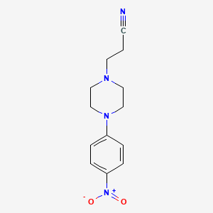 molecular formula C13H16N4O2 B13879355 3-[4-(4-Nitrophenyl)piperazin-1-yl]propanenitrile 