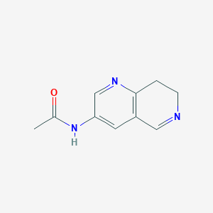 molecular formula C10H11N3O B13879397 N-(7,8-dihydro-1,6-naphthyridin-3-yl)acetamide 