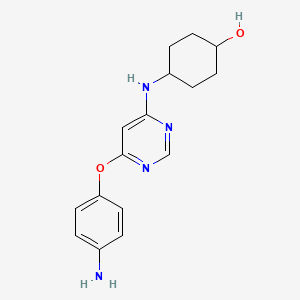 molecular formula C16H20N4O2 B13879414 4-[6-(4-Amino-phenoxy)-pyrimidin-4-ylamino]-cyclohexanol 