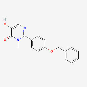 molecular formula C18H16N2O3 B13879542 5-Hydroxy-3-methyl-2-(4-phenylmethoxyphenyl)pyrimidin-4-one 