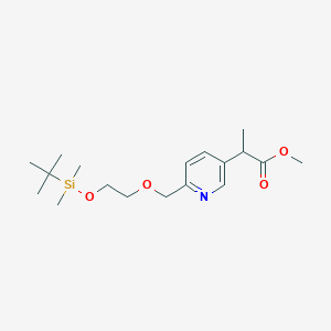 molecular formula C18H31NO4Si B13879559 Methyl 2-(6-((2-(tert-butyldimethylsilyloxy)ethoxy)methyl)pyridin-3-yl)propanoate 