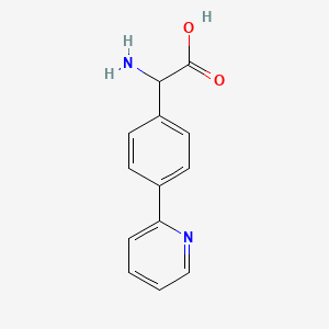 molecular formula C13H12N2O2 B13879565 2-Amino-2-(4-pyridin-2-ylphenyl)acetic acid 