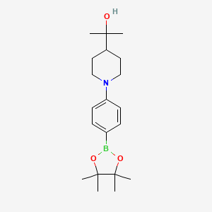 molecular formula C20H32BNO3 B13879586 2-(1-(4-(4,4,5,5-Tetramethyl-1,3,2-dioxaborolan-2-yl)phenyl)piperidin-4-yl)propan-2-ol 