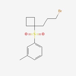 1-[1-(3-Bromopropyl)cyclobutyl]sulfonyl-3-methylbenzene