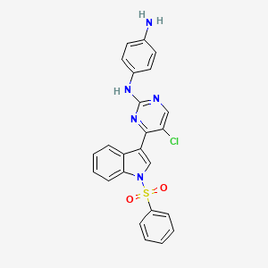 4-N-[4-[1-(benzenesulfonyl)indol-3-yl]-5-chloropyrimidin-2-yl]benzene-1,4-diamine