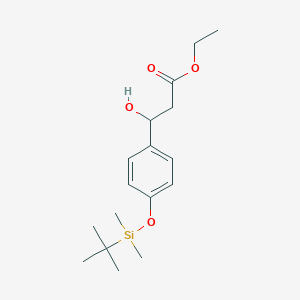 molecular formula C17H28O4Si B13879651 Ethyl 3-[4-[tert-butyl(dimethyl)silyl]oxyphenyl]-3-hydroxypropanoate 