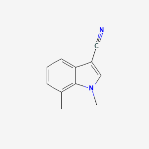 molecular formula C11H10N2 B13879658 1,7-Dimethylindole-3-carbonitrile 