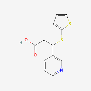 molecular formula C12H11NO2S2 B13879667 3-Pyridin-3-yl-3-thiophen-2-ylsulfanylpropanoic acid 