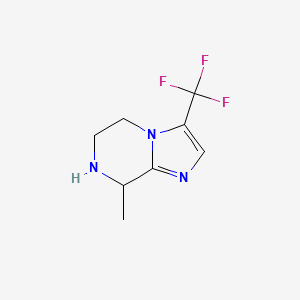 molecular formula C8H10F3N3 B13879668 8-Methyl-3-(trifluoromethyl)-5,6,7,8-tetrahydroimidazo[1,2-a]pyrazine 