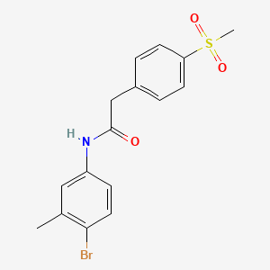 molecular formula C16H16BrNO3S B13879728 N-(4-bromo-3-methylphenyl)-2-(4-methylsulfonylphenyl)acetamide 