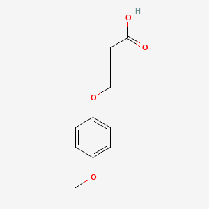 molecular formula C13H18O4 B13879772 4-(4-Methoxyphenoxy)-3,3-dimethylbutanoic acid 