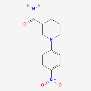 molecular formula C12H15N3O3 B13879793 1-(4-Nitrophenyl)piperidine-3-carboxamide 