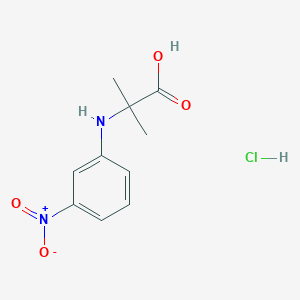 2-Methyl-2-(3-nitroanilino)propanoic acid;hydrochloride