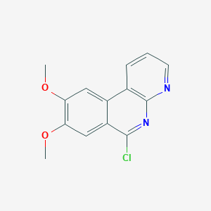 molecular formula C14H11ClN2O2 B13879830 6-Chloro-8,9-dimethoxybenzo[c][1,8]naphthyridine 