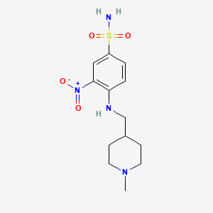 molecular formula C13H20N4O4S B13879983 4-[(1-Methylpiperidin-4-yl)methylamino]-3-nitrobenzenesulfonamide 