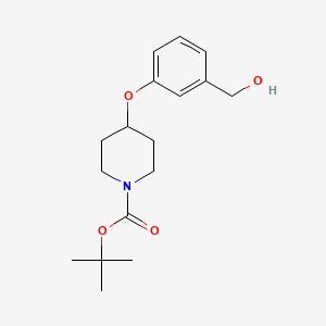 molecular formula C17H25NO4 B13879999 Tert-butyl 4-(3-(hydroxymethyl)phenoxy)piperidine-1-carboxylate CAS No. 321337-39-7