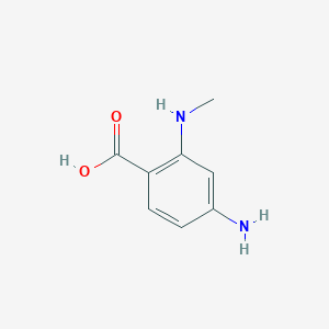 molecular formula C8H10N2O2 B13880044 4-Amino-2-(methylamino)benzoic acid 