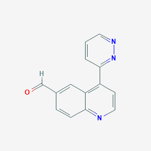 molecular formula C14H9N3O B13880054 4-Pyridazin-3-ylquinoline-6-carbaldehyde 