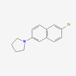 molecular formula C14H14BrN B13880076 1-(6-Bromonaphthalen-2-yl)pyrrolidine 