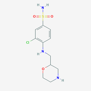 molecular formula C11H16ClN3O3S B13880108 3-Chloro-4-(morpholin-2-ylmethylamino)benzenesulfonamide 