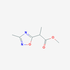 molecular formula C7H10N2O3 B13880127 Methyl 2-(3-methyl-1,2,4-oxadiazol-5-yl)propanoate 