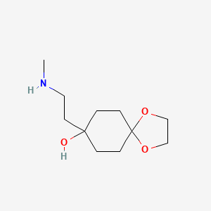 molecular formula C11H21NO3 B13880180 8-[2-(Methylamino)ethyl]-1,4-dioxaspiro[4.5]decan-8-ol 