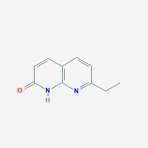 molecular formula C10H10N2O B13880201 7-ethyl-1H-1,8-naphthyridin-2-one 