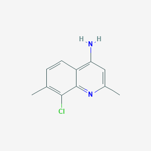 molecular formula C11H11ClN2 B13880211 8-Chloro-2,7-dimethylquinolin-4-amine 